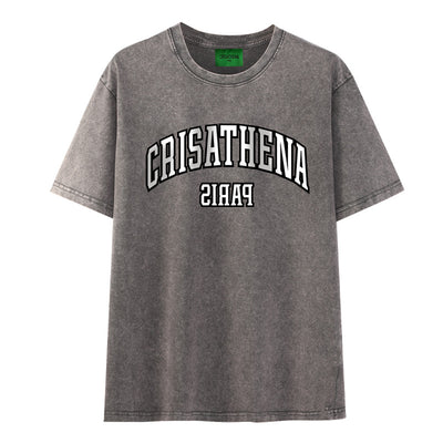 Crisathena Paris Stone Washed T-shirt【SM278】
