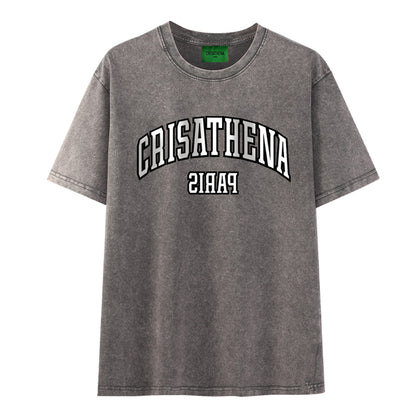 Crisathena Paris Stone Washed T-shirt【SS025】