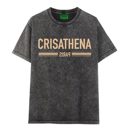 Crisathena Paris Stone Washed T-shirt【SS027】