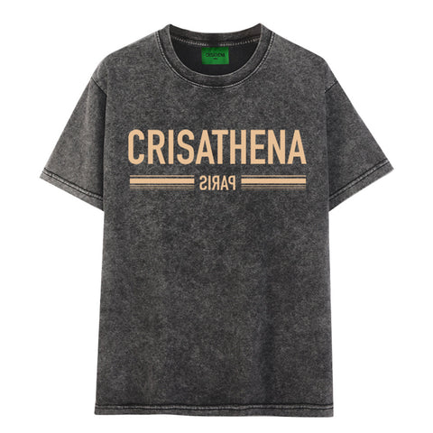 Crisathena Paris Stone Washed T-shirt【SS027】