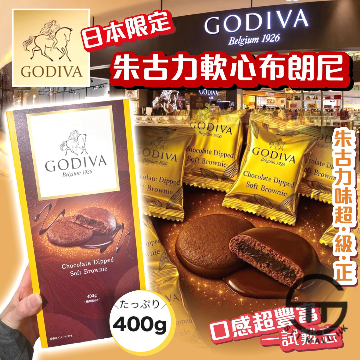 日本直送 限定款 Godiva 朱古力軟心布朗尼 400g【SM631】