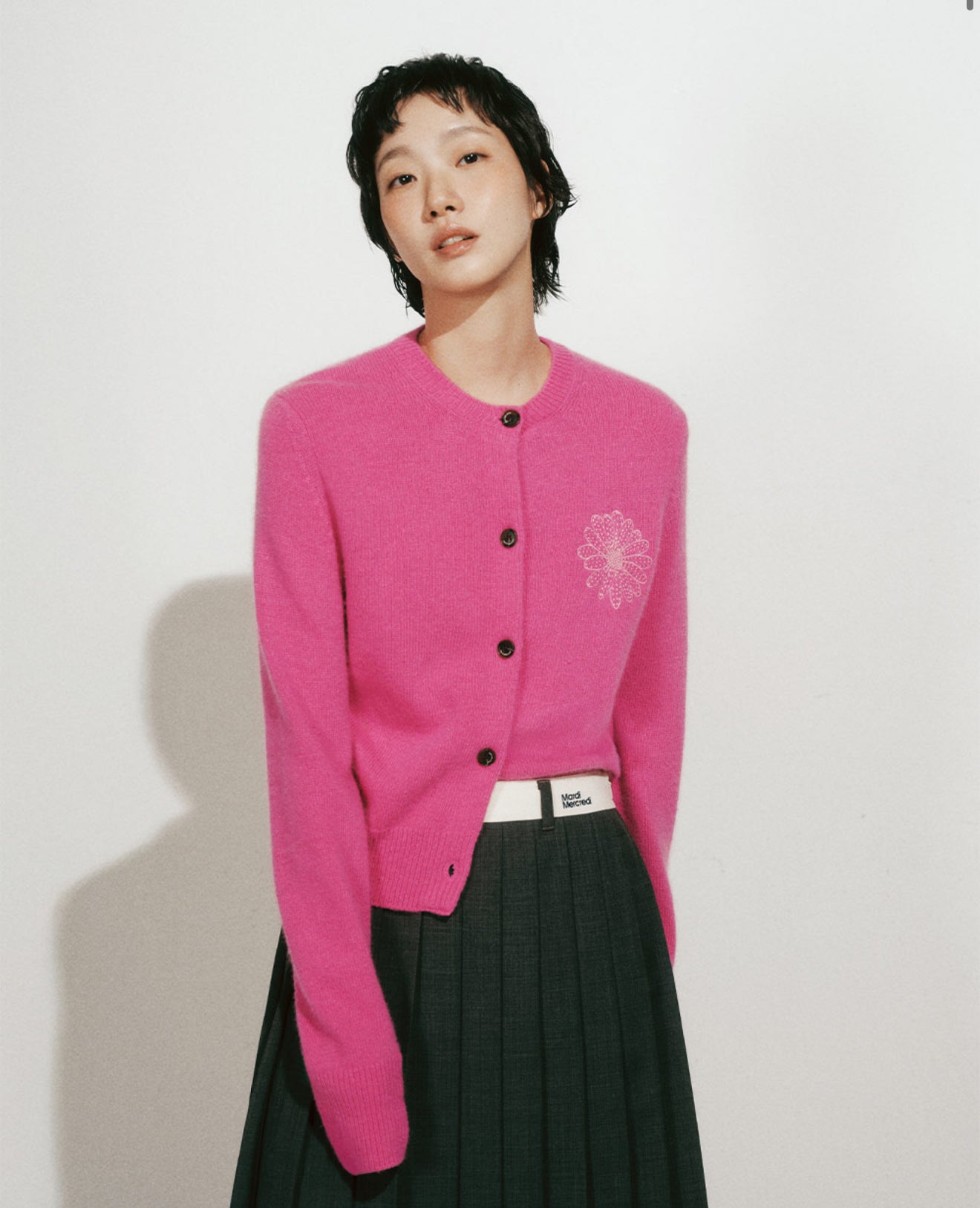 韓國 Mardi Mercredi Raccoon Blended Cardigan Round Neck【MM180】