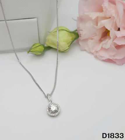 S925銀 莫桑鑽吊墜 D1833-1Ct【SS765】