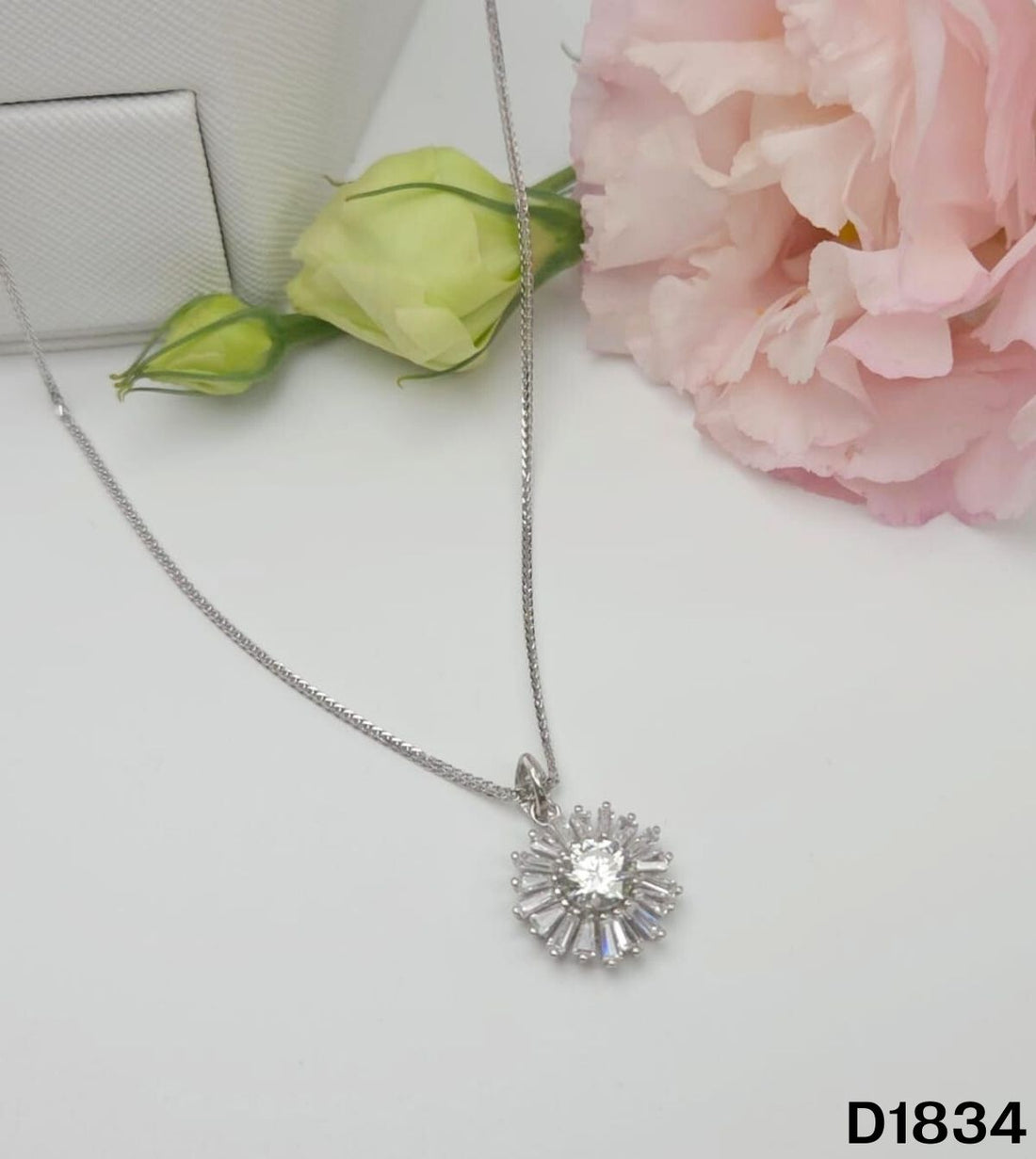 S925銀 莫桑鑽吊墜 D1834-1Ct【SS761】