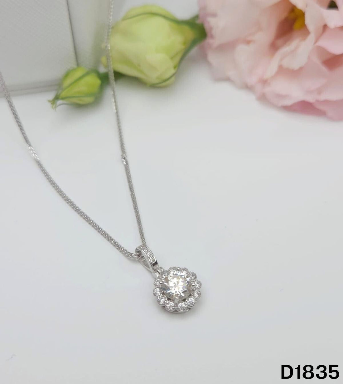 S925銀 莫桑鑽吊墜 D1835-1Ct【SS759】