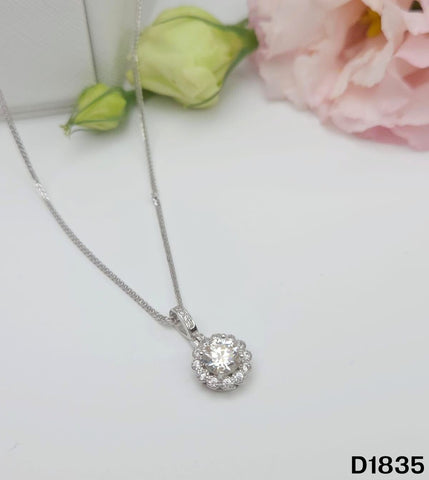 S925銀 莫桑鑽吊墜 D1835-1Ct【SS759】