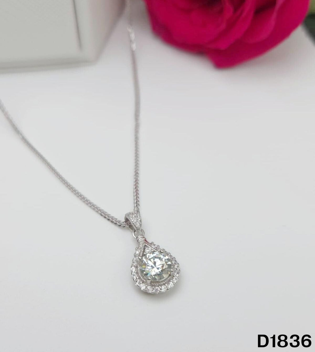S925銀 莫桑鑽吊墜 D1836-1Ct【SS758】
