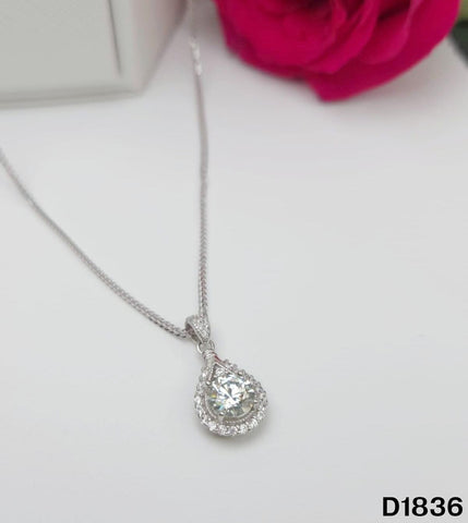 S925銀 莫桑鑽吊墜 D1836-1Ct【SS758】