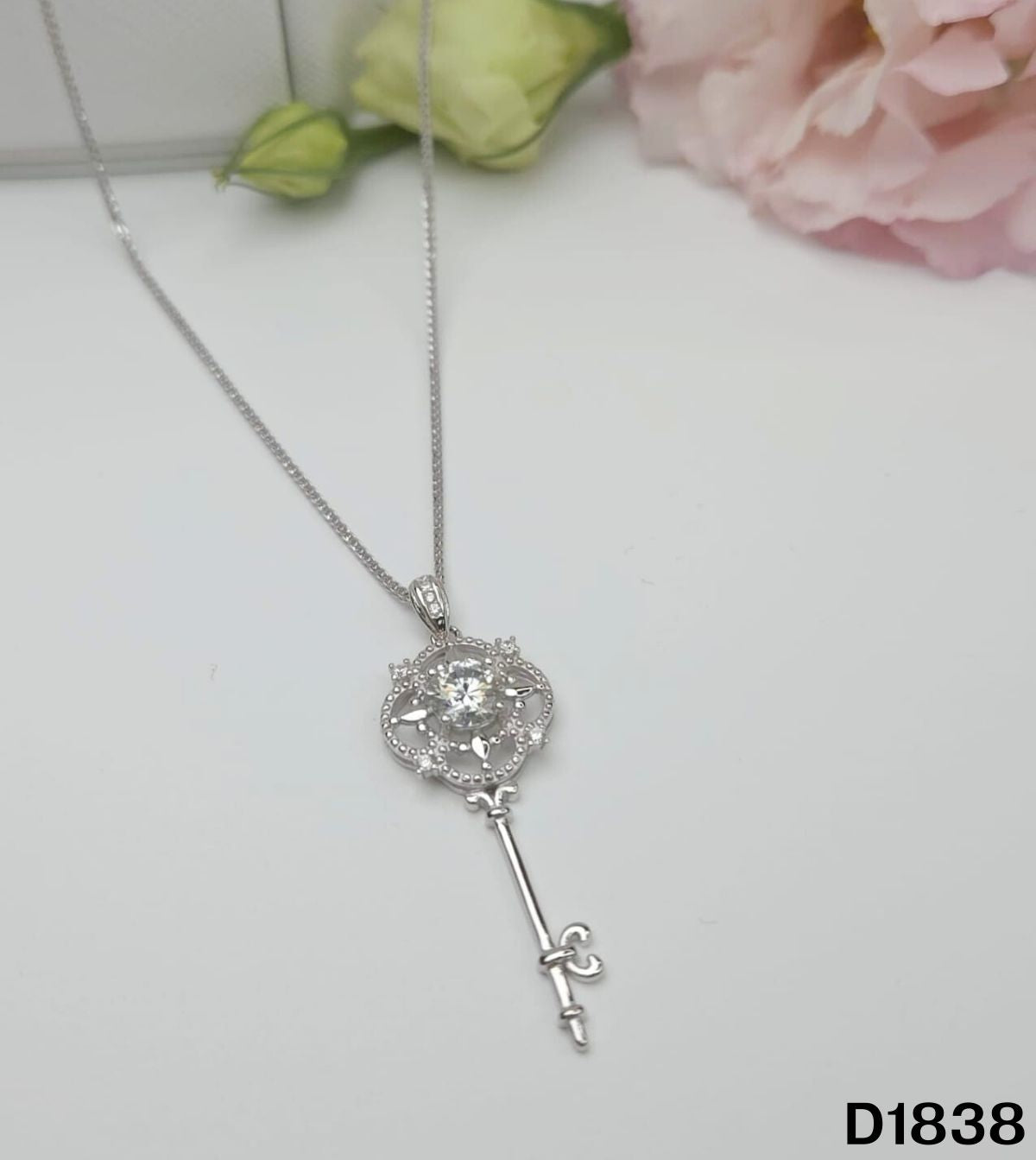 S925銀 莫桑鑽吊墜 D1838-1Ct【SS757】