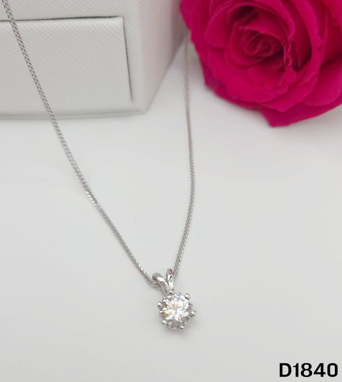 S925銀 莫桑鑽吊墜 D1840-1Ct【SS763】
