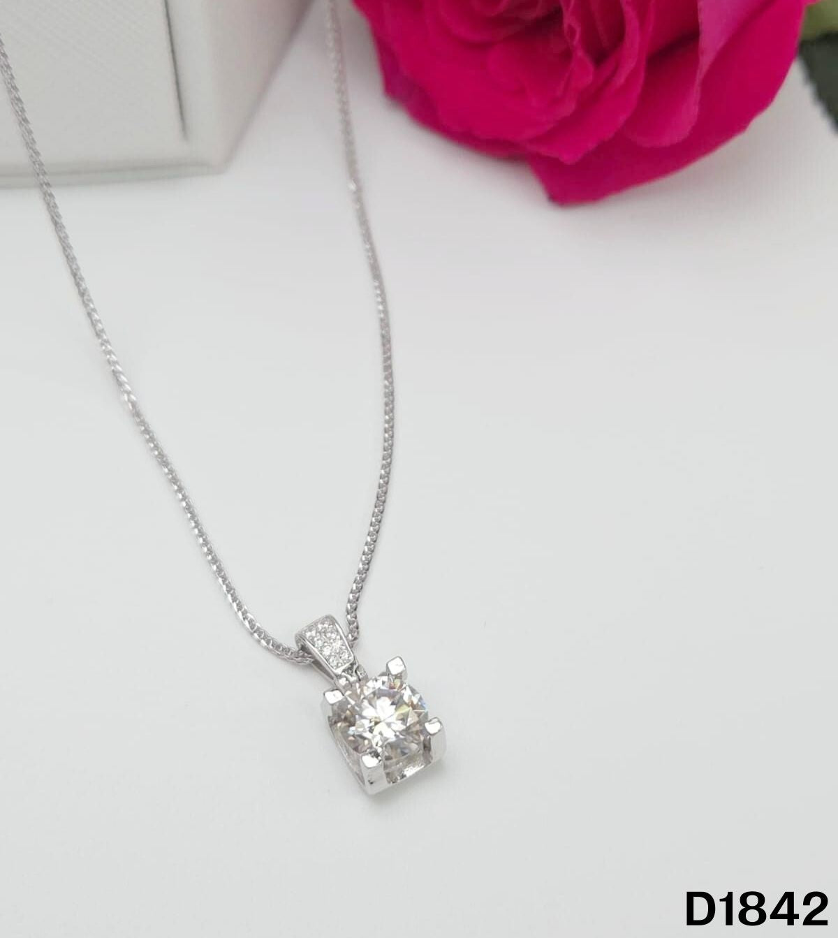 S925銀 莫桑鑽吊墜 D1842-2Ct【SS745】