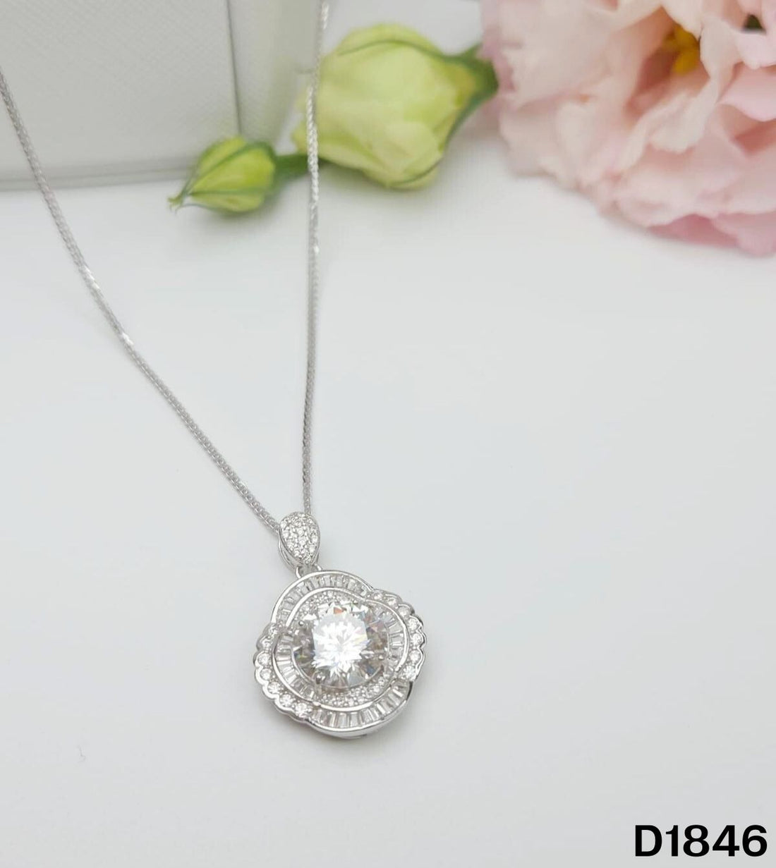 S925銀 莫桑鑽吊墜 D1846-4Ct【SS839】