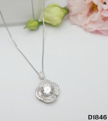 S925銀 莫桑鑽吊墜 D1846-4Ct【SS839】
