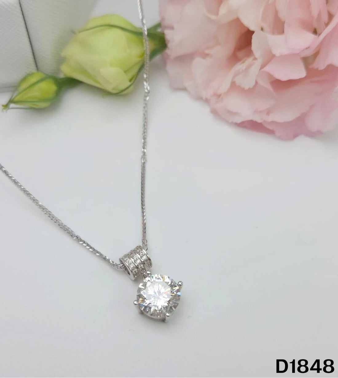 S925銀 莫桑鑽吊墜 D1848-4Ct【SS838】