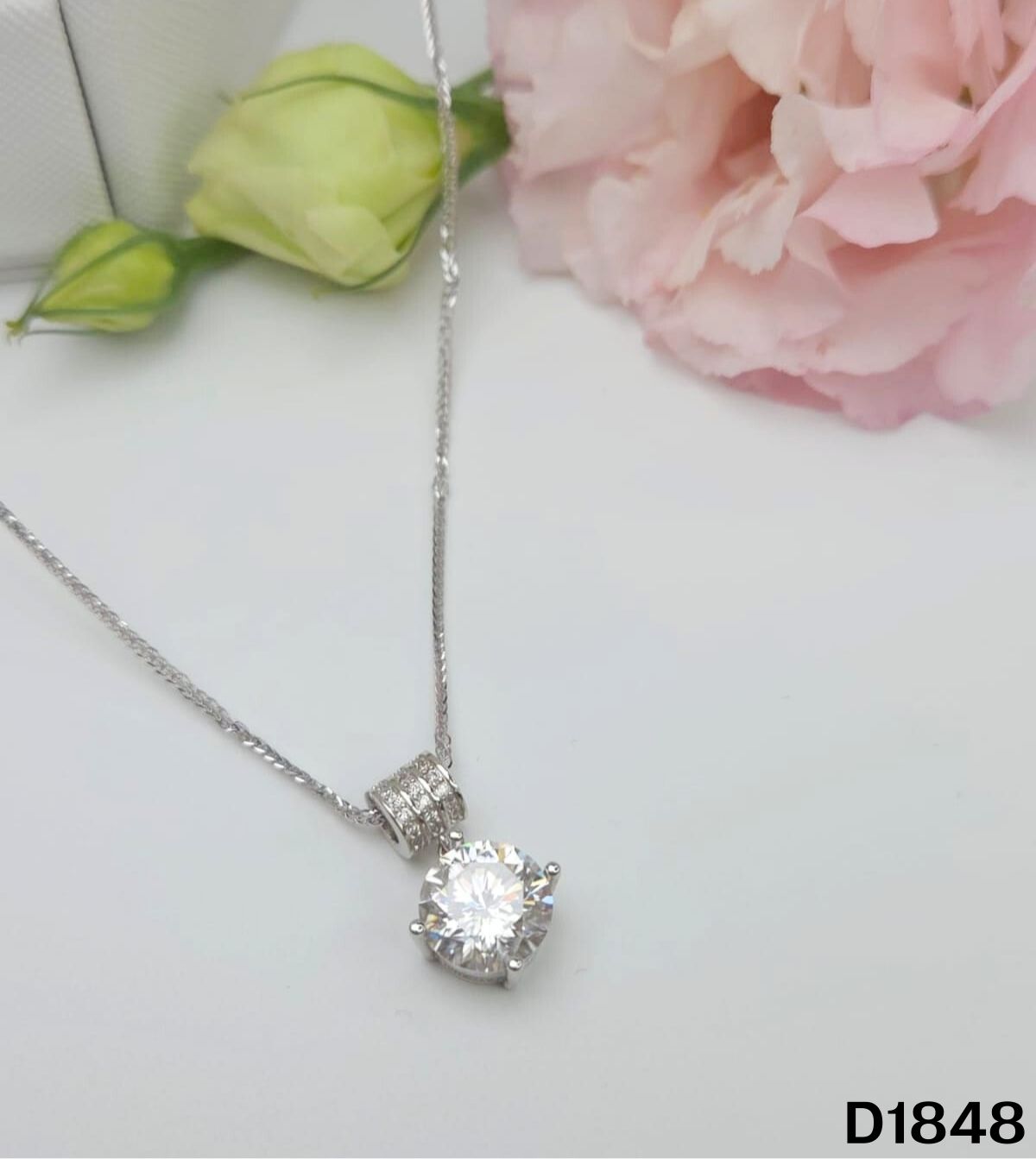 S925銀 莫桑鑽吊墜 D1848-4Ct【SS838】
