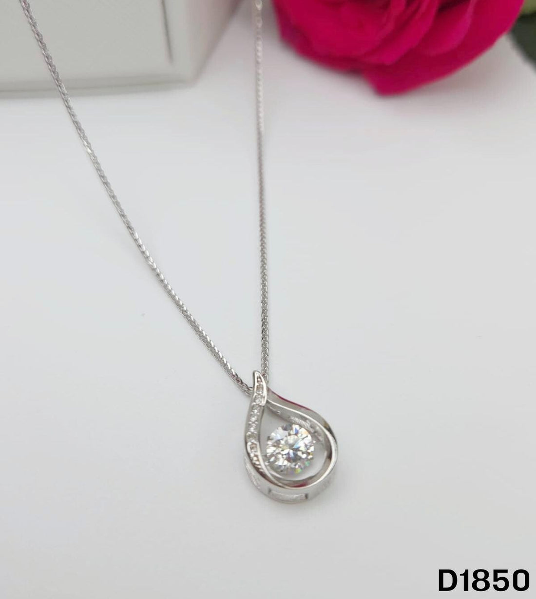 S925銀 莫桑鑽吊墜 D1850-1Ct【SS836】