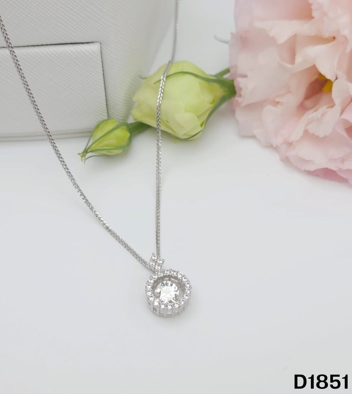 S925銀 莫桑鑽吊墜 D1851-1Ct【SS835】