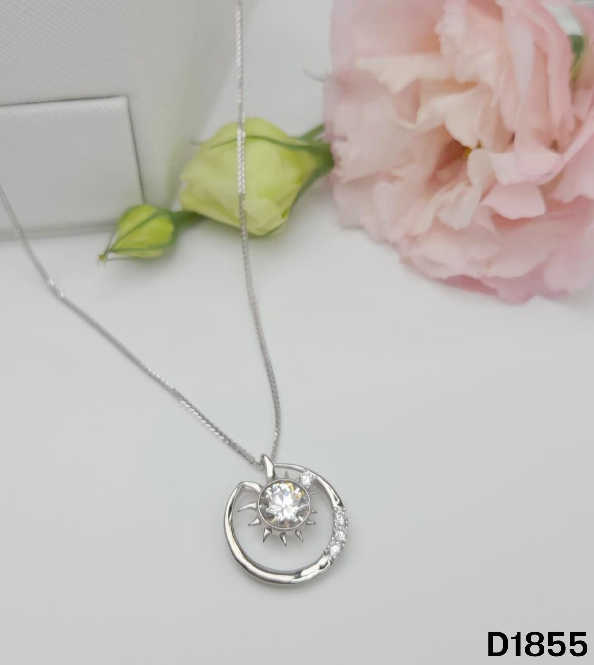 S925銀 莫桑鑽吊墜 D1855-2Ct【SS747】
