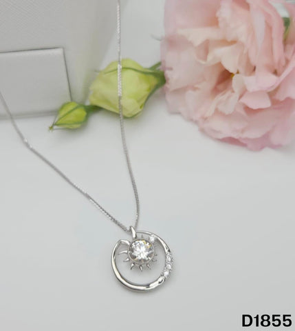 S925銀 莫桑鑽吊墜 D1855-2Ct【SS747】
