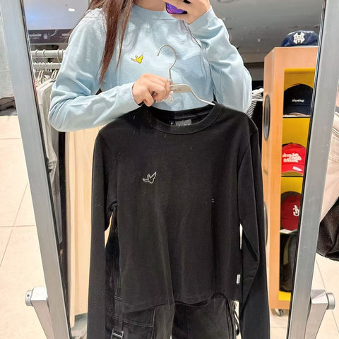 韓國 Mark Gonzales Angel Logo Women's Crop Long Sleeve T-Shirt【MG157】
