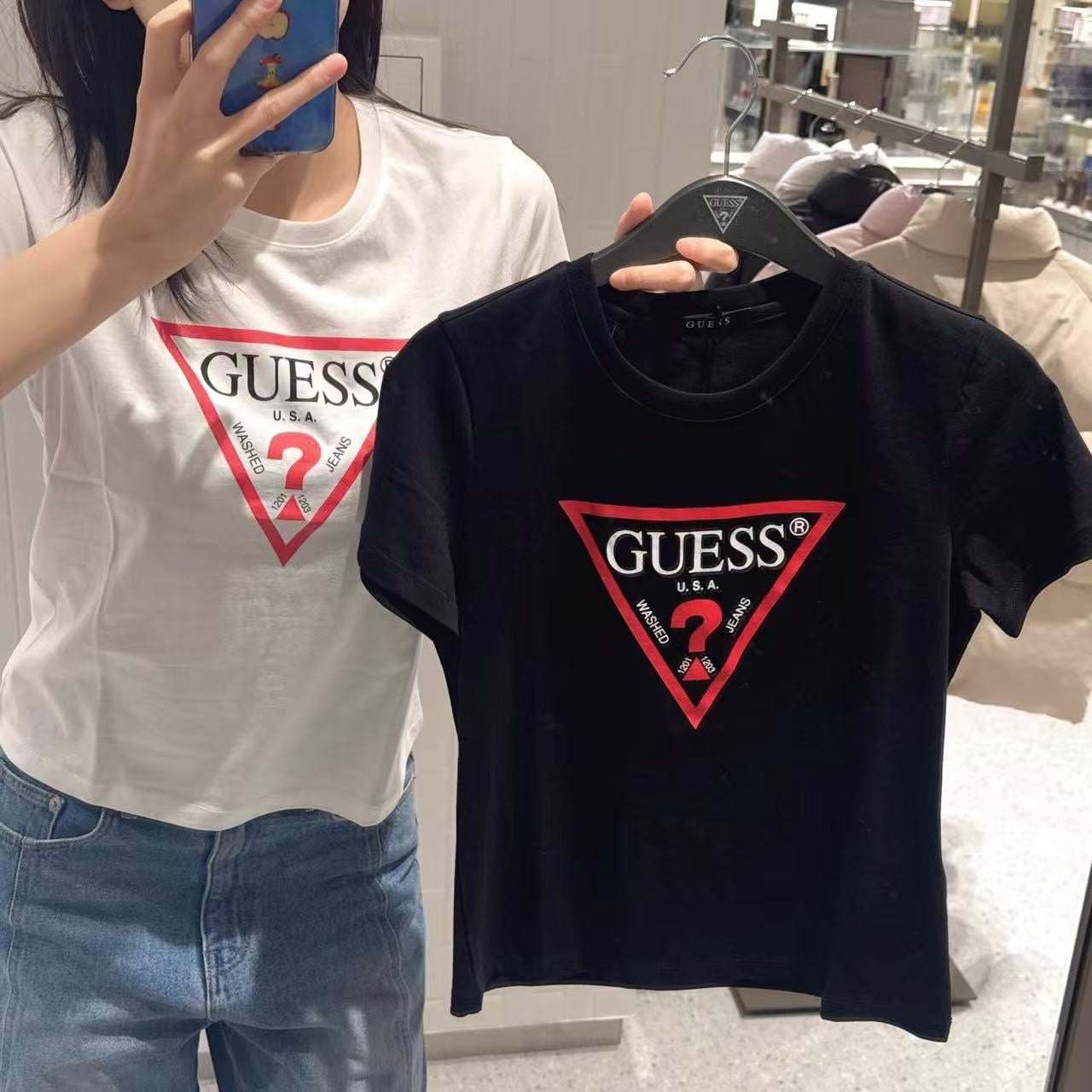 韓國 Guess Women's Short Sleeve T-Shirt【GU015】