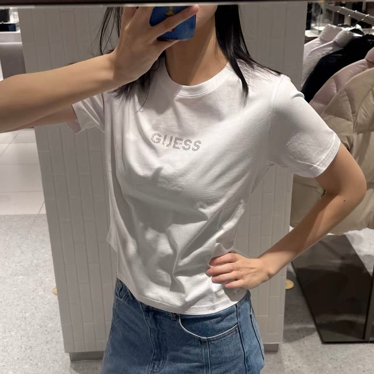 韓國 Guess Women's Short Sleeve T-Shirt【GU013】