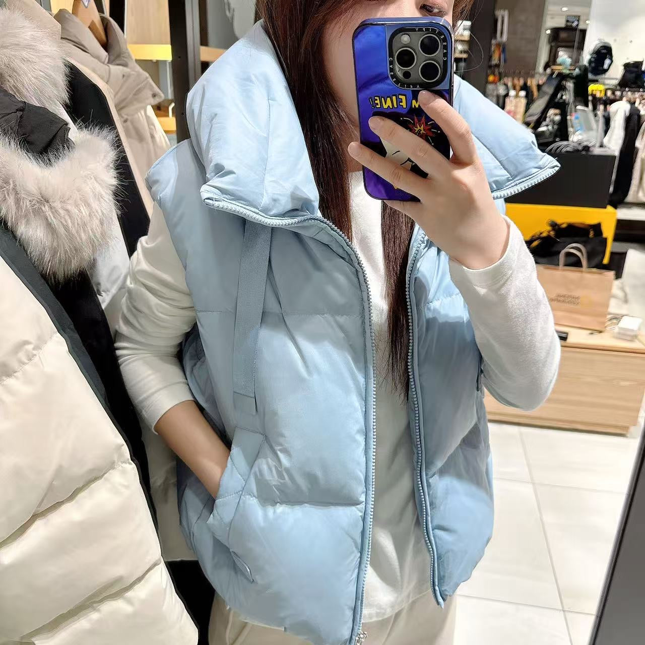 韓國 National Geographic Women's High-Neck Duck Down Vest (鴨絨)【NG351】