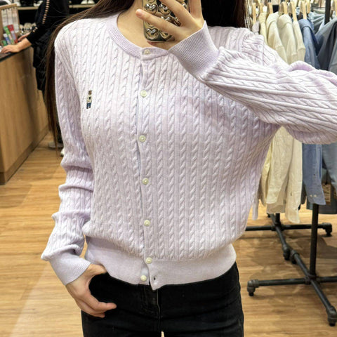 韓國 Who.A.U Steve High Gauge Wool Cable Cardigan【WA039】 - STT Mall HK 靚太網購