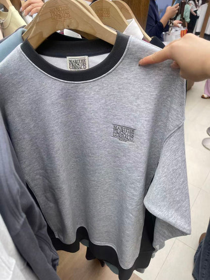 韓國 Marithe Francois Girbaud Classic Logo Side Color Block Sweatshirt【MF693】