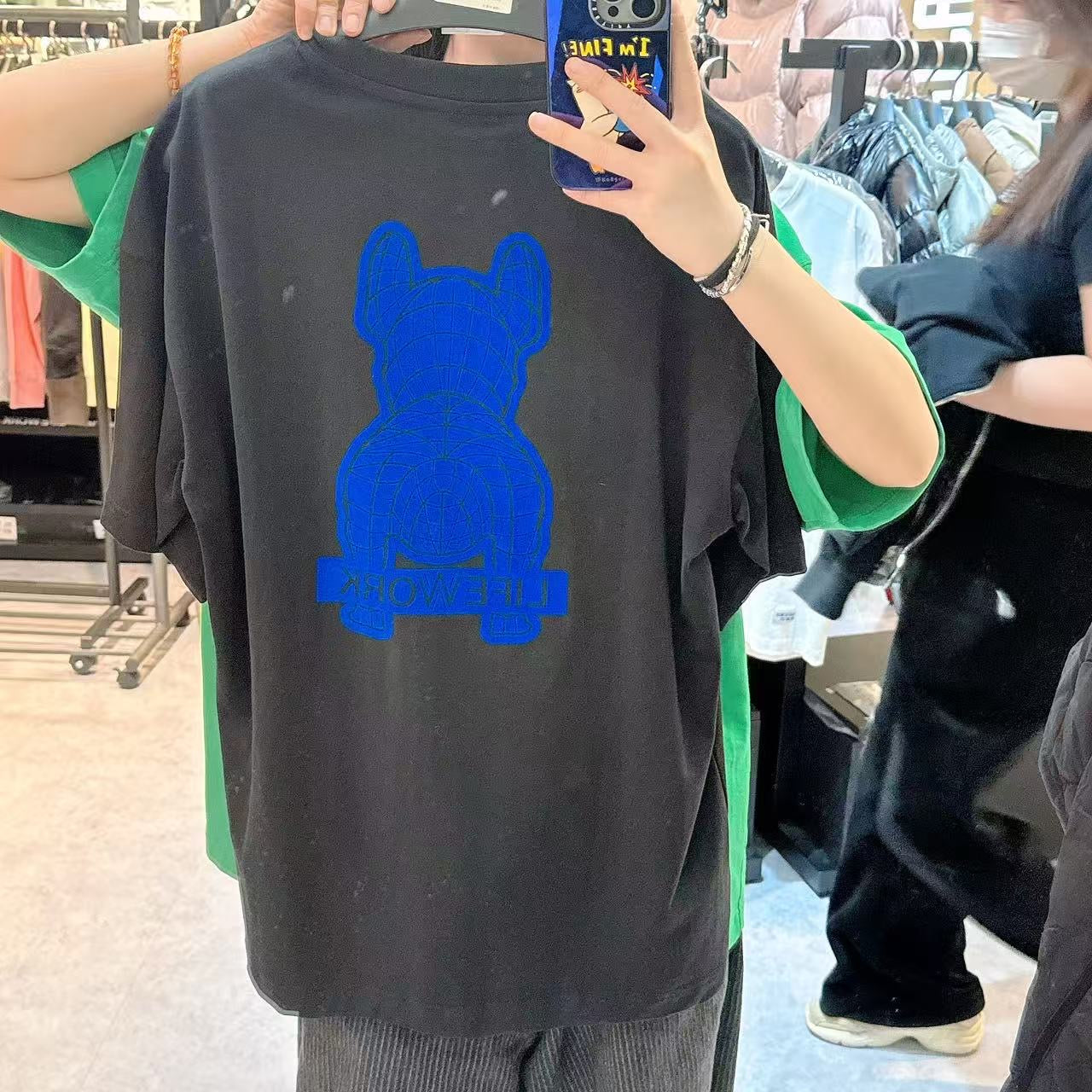 韓國 LifeWork Flocked Ladok Print T-Shirt【LW040】