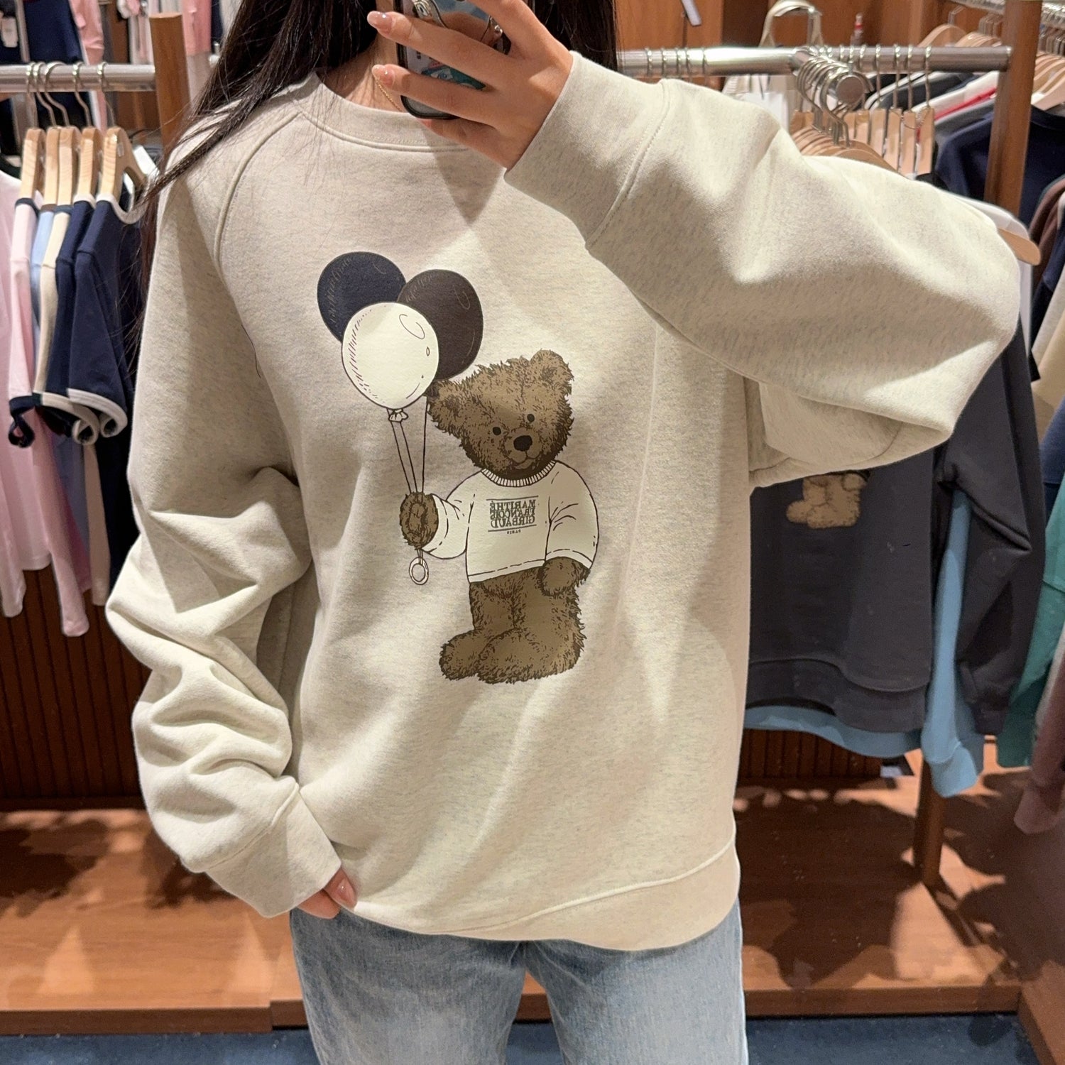 韓國 Marithe Francois Girbaud BALLOON DOODLE BEAR SWEATSHIRT【MF321】