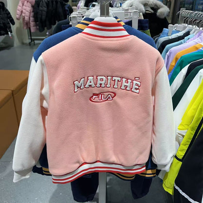 韓國 FILA Kids x Maritte Fleece Varsity Jacket Fila x MFG 聯名款【FA094】