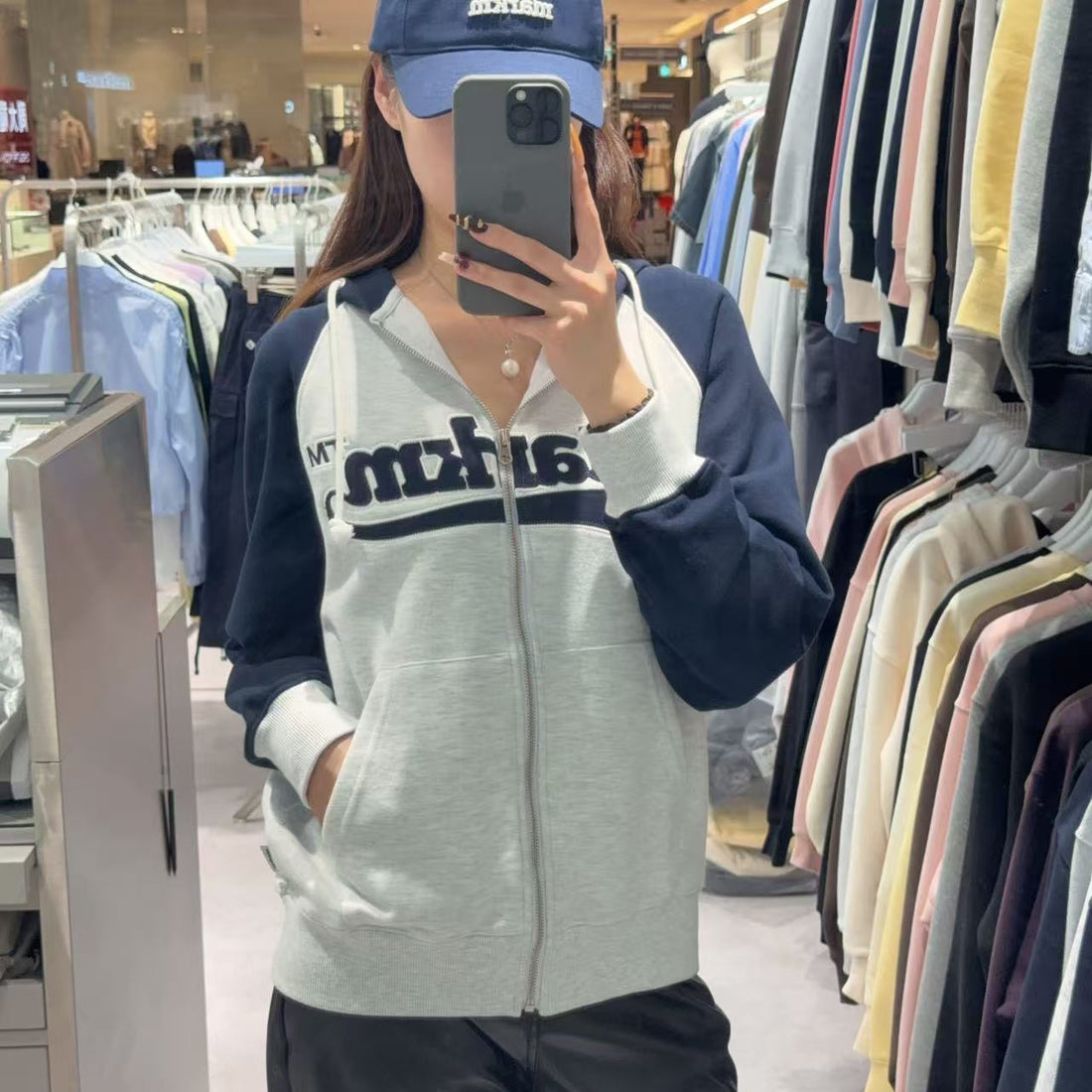 韓國 Markm SWING LOGO RAGLAN HOODIE ZIP-UP【MA051】