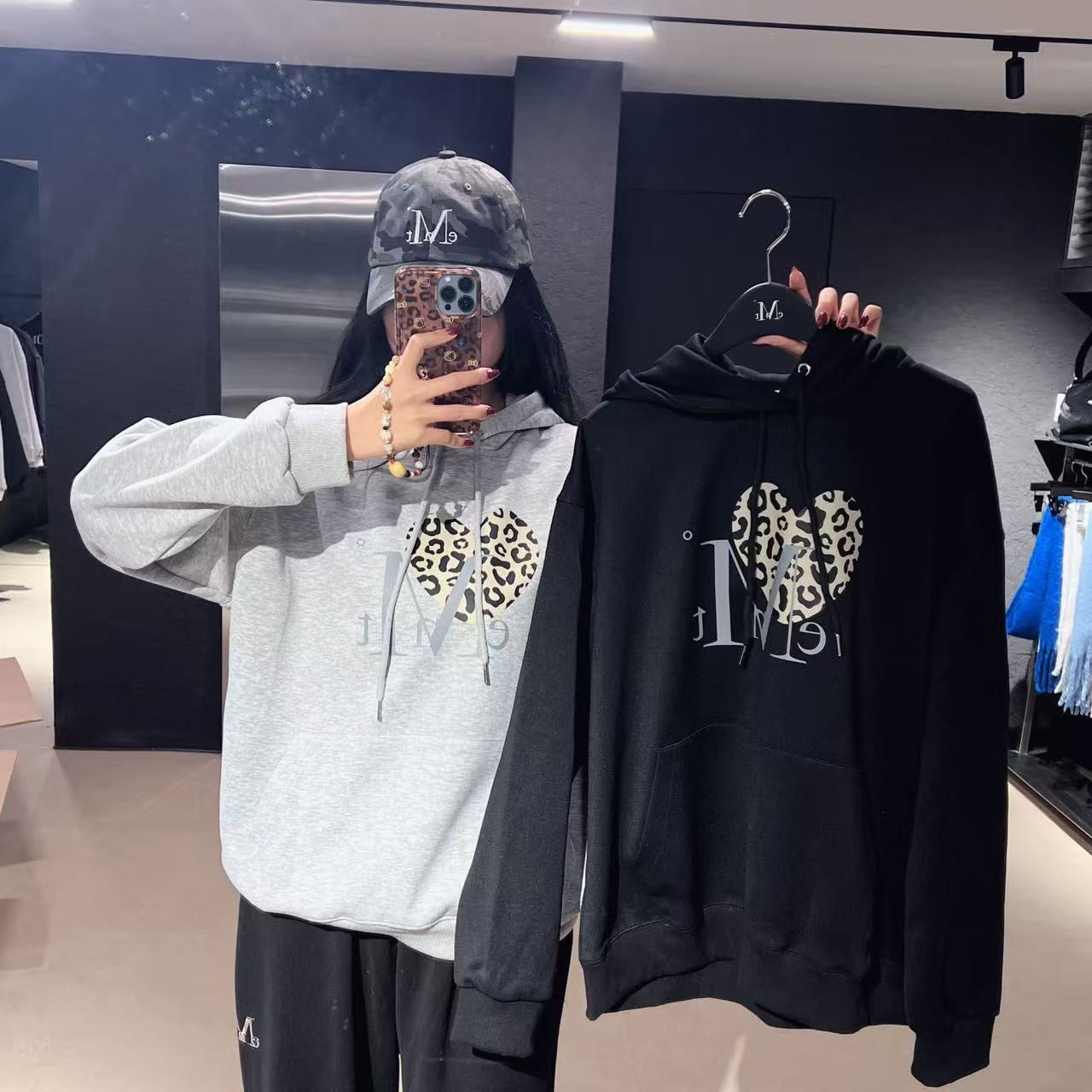 韓國 Mucent Sierra Leopard Heart Hood T【MU144】