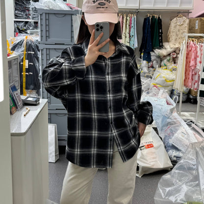 韓國 SPAO Overfit Flannel Check Shirt 【SP007】 - STT Mall HK 靚太網購