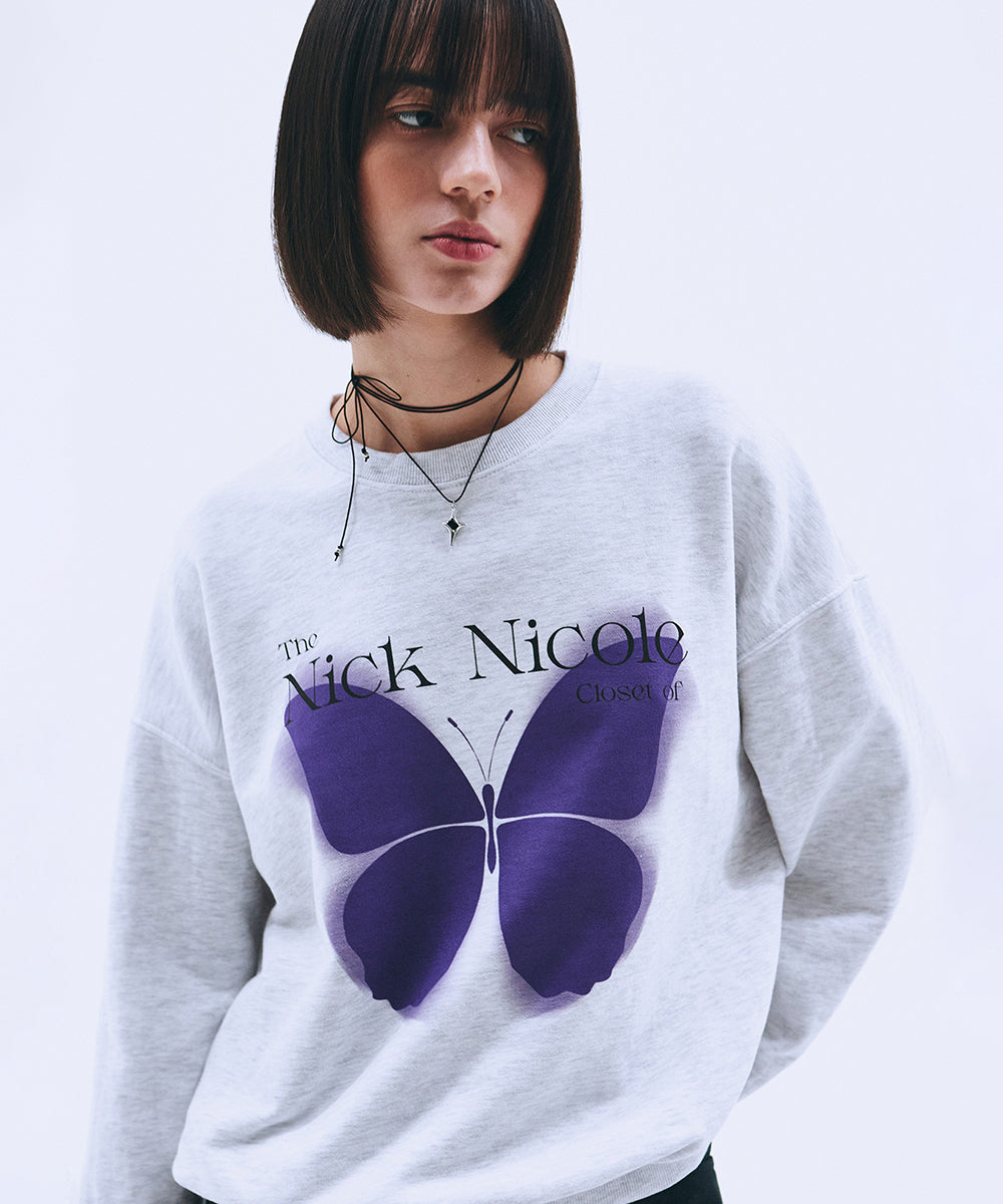 韓國 Nick Nicole Spread Butterfly Digital Sweatshirt【NK003】