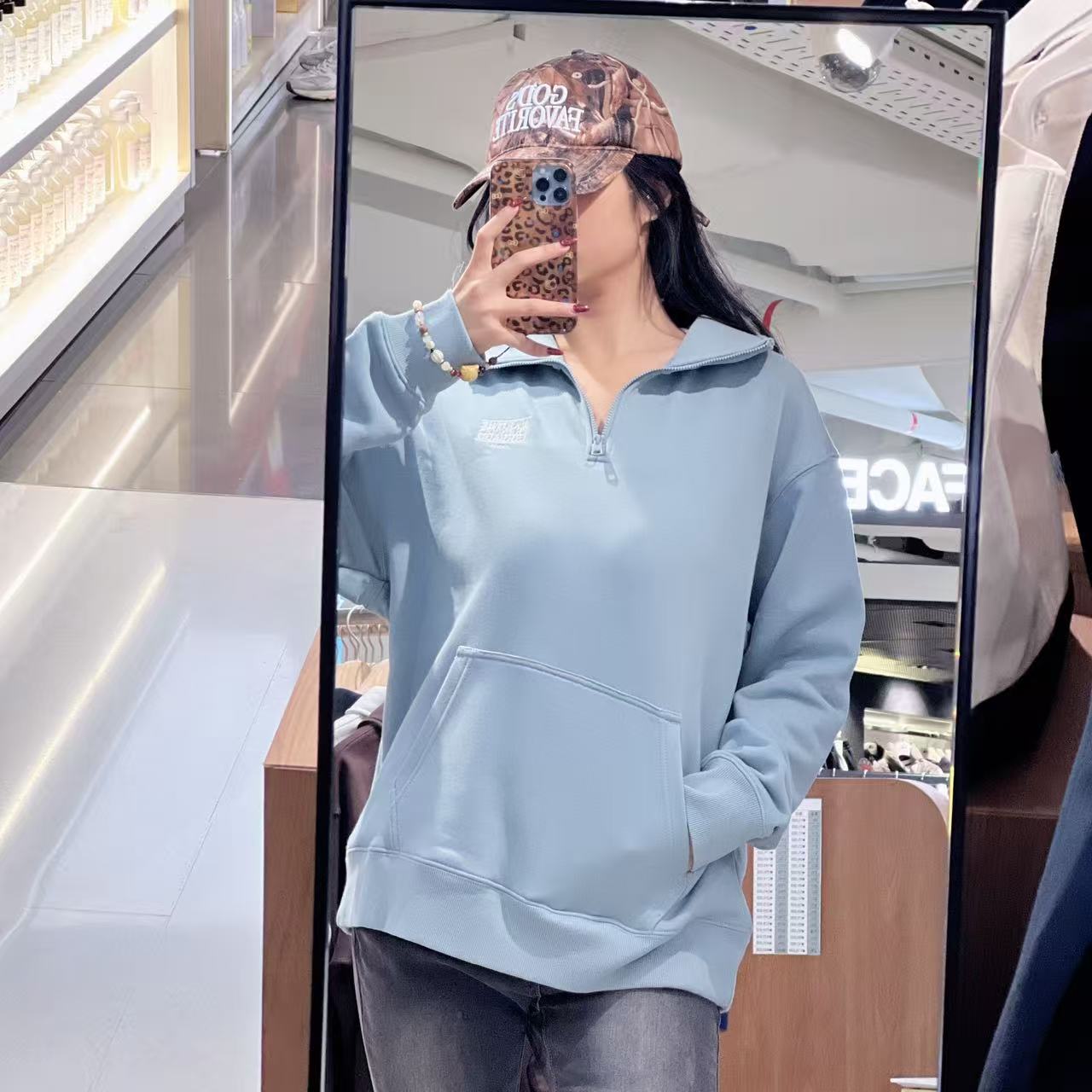 韓國 Marithe Francois Girbaud Classic Logo Half Zipup Sweatshirt【MF662】