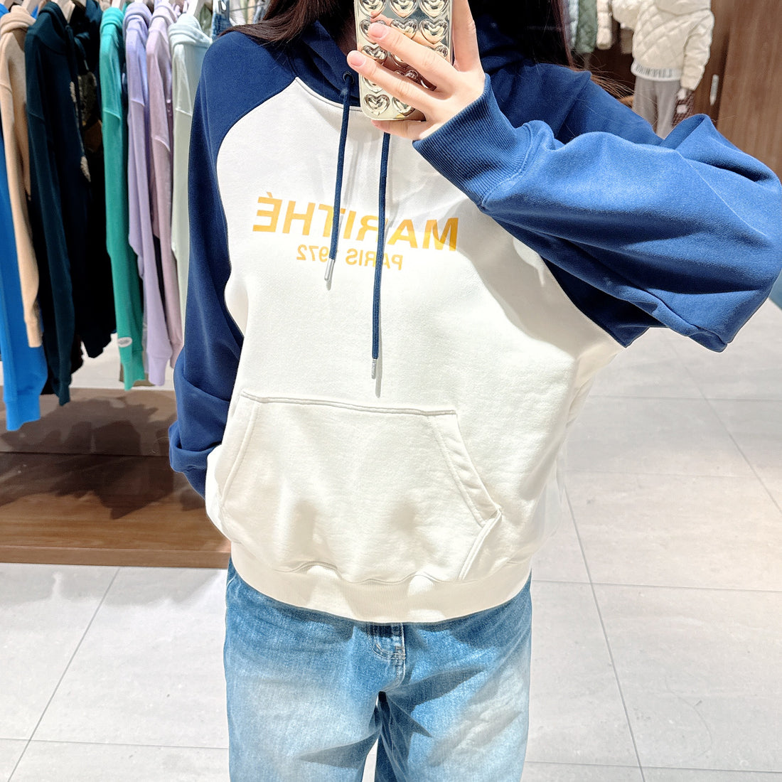 韓國 Marithe Francois Girbaud REGULAR LOGO RAGLAN HOODIE 【MF224】