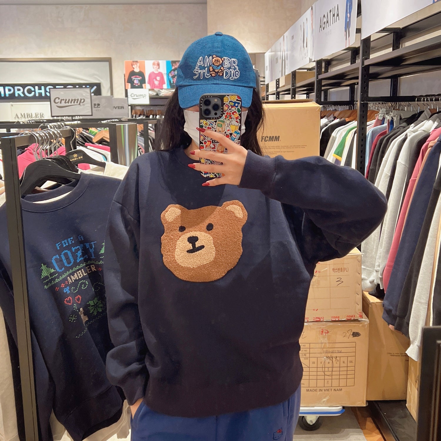 韓國 Ambler Boucle bear Sweatshirt【AR037】 - STT Mall HK 靚太網購