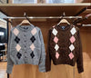 韓國 WhoAU Argyle Cardigan【WA079】