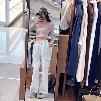 韓國 Marithe Francois Girbaud Classic Logo One Tuck Cargo Sweat Pants【MF726】