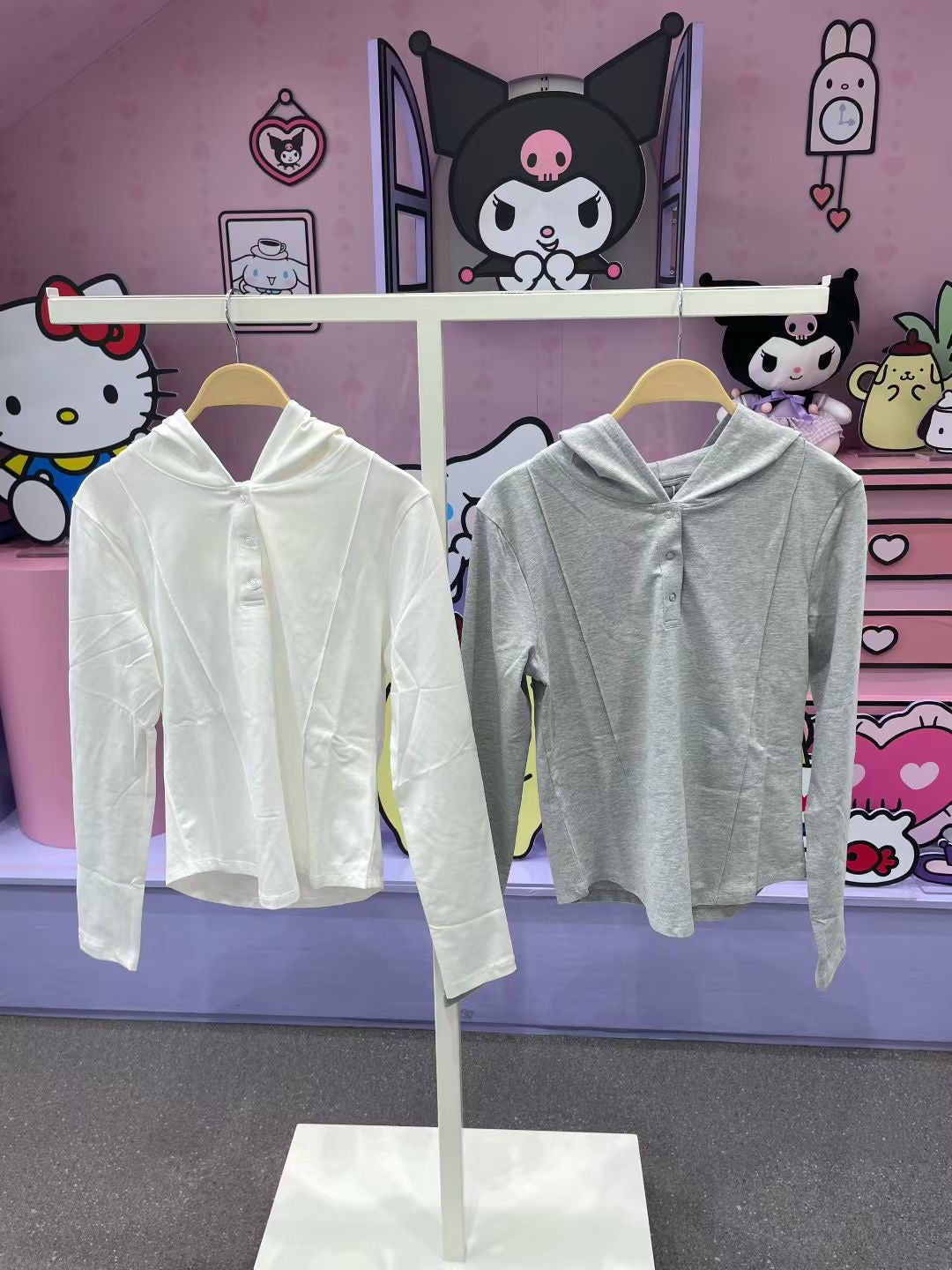 韓國 SPAO Hooded Snap Long Sleeve T-shirt【SP230】