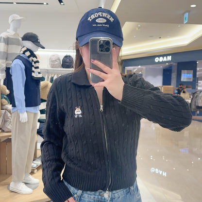 韓國 SPAO Cable Collar Neck Zip-up Cardigan【SP059】