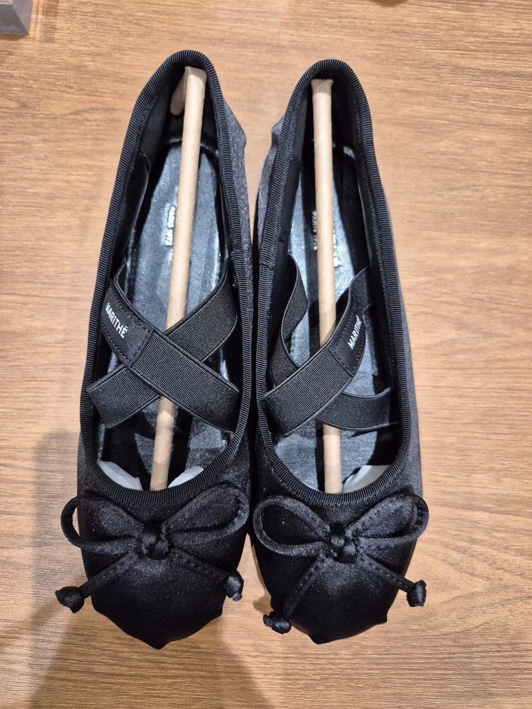 韓國 Marithe Francois Girbaud W Cross Banding Ribbon Flat Shoes【MF712】