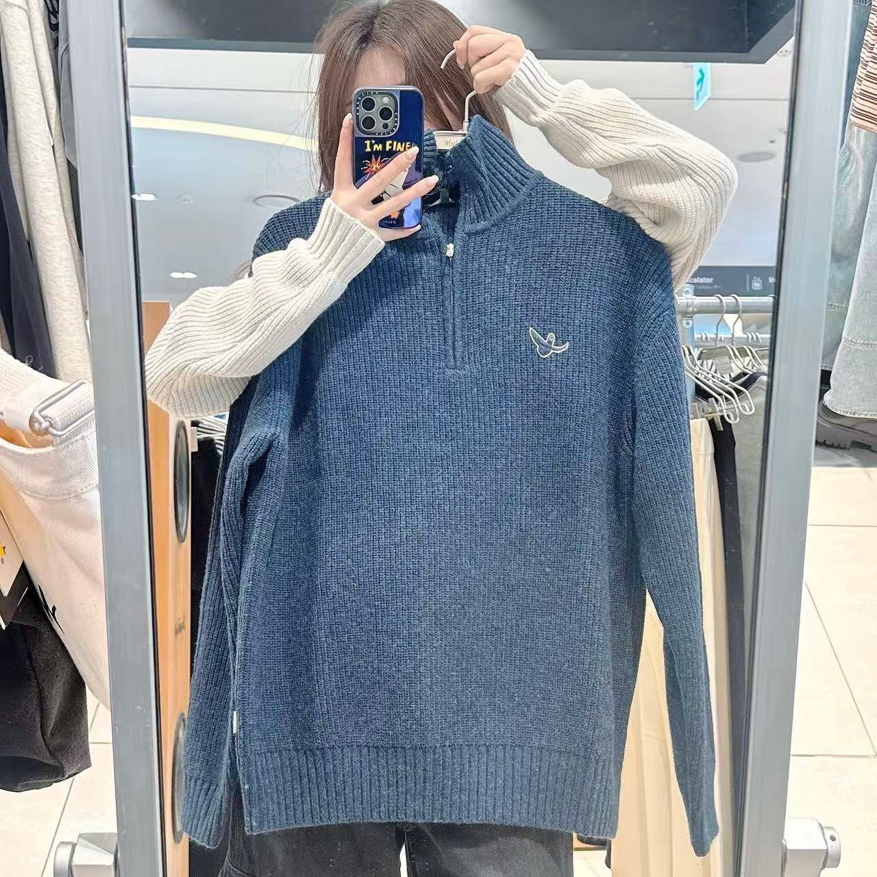 韓國 Mark Gonzales Angel Half Zip-Up Knit【MG152】