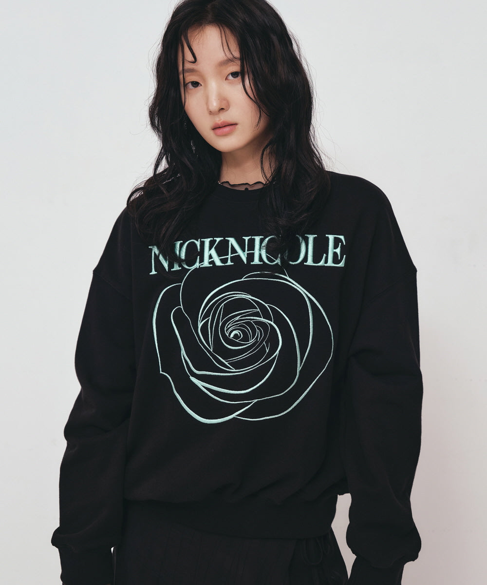 【現貨】韓國 Nick Nicole Volume Nicloe Rose Sweatshirt【NK008】