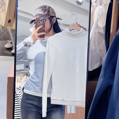 韓國 Marithe Francois Girbaud W Layered Turtle Neck Long Sleeve【MF771】