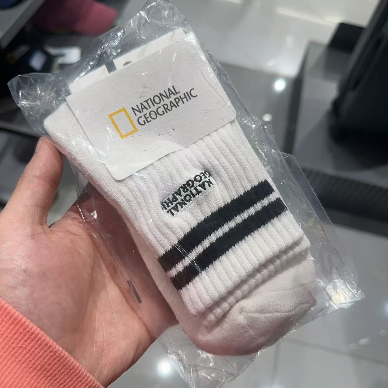 韓國 National Geographic Striped Quarter Socks (1 Pair)【NG040】
