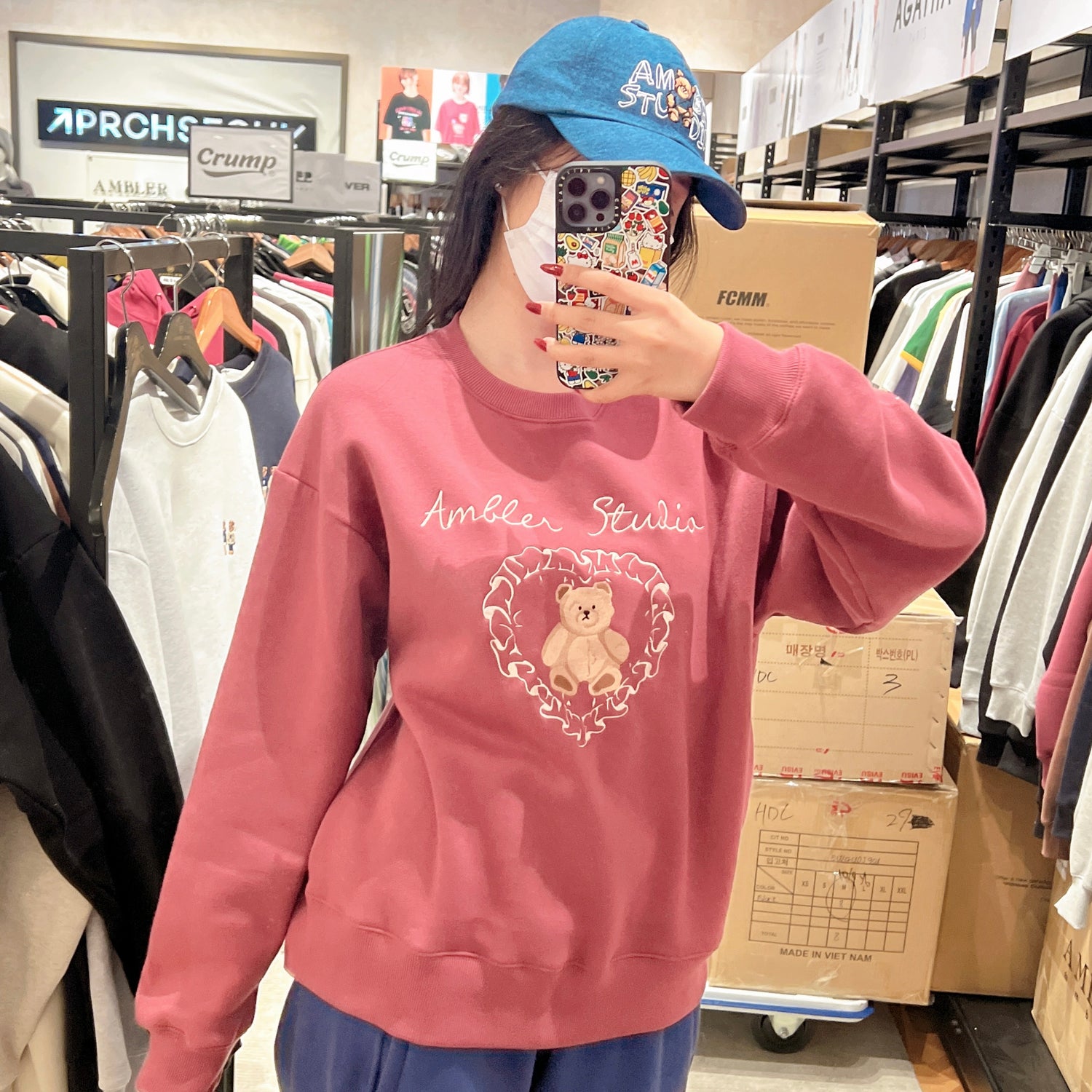 韓國 Ambler Cozy Bear Embroidered Hoodie【AR054】 - STT Mall HK 靚太網購