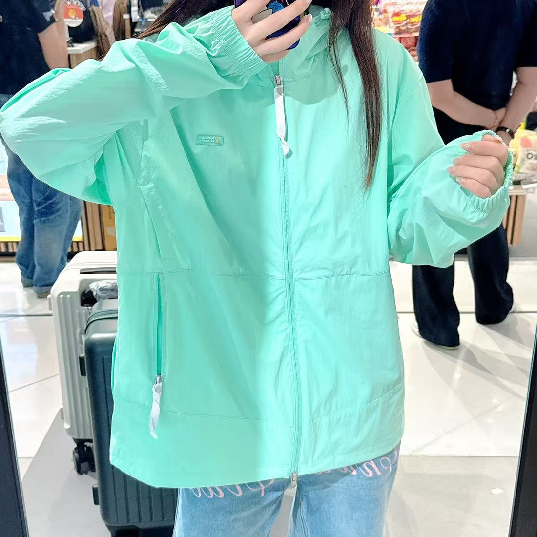 韓國 National Geographic 男女同款 ADELIE 輕量平織連帽外套【NG034】